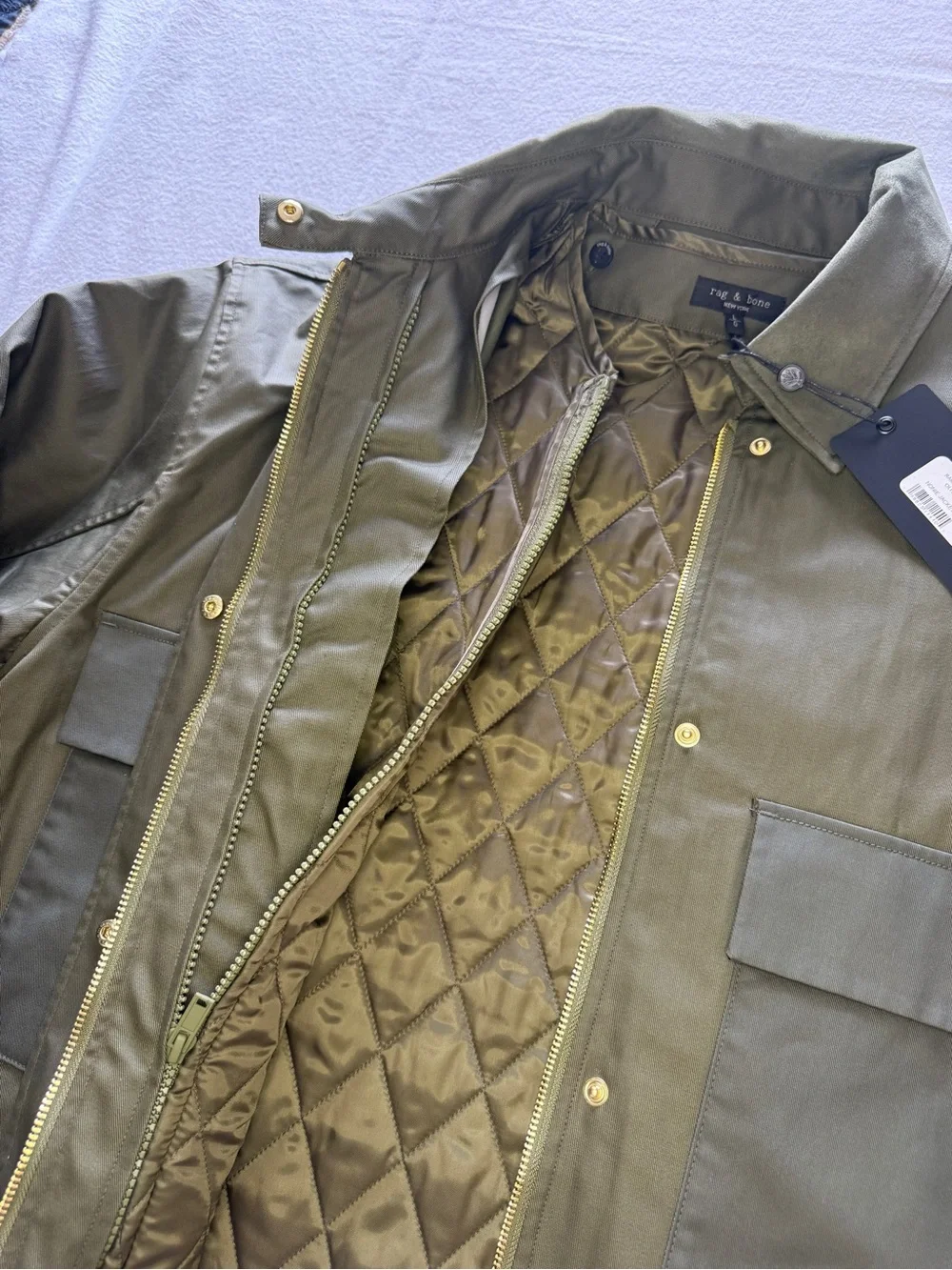Rag & Bone Nonie Cotton Field Jacket NWT Zip Out Liner 3 Coats in 1 $548 Retail
